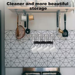 Droogrek voor drinkflessen en deksels - Muur droogrek voor waterflessen - Keukendroogrek zwaar - Waterfleshouder tumbler - Glazen opbergstandaard - Keuken thuis - Zwart — thumbnail 2