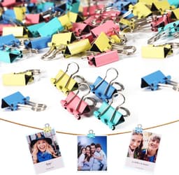 150 Stuks Mini Klapclips - 15mm Metaal Papieren Clips - Geleurde Binderclips voor Wanddecoratie en Foto's — thumbnail 1