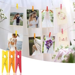 168 Stuks Mini Houten Knijpers voor Foto's met Jute Koord - Ideaal voor Bruiloft Decoratie en DIY Fotowand — thumbnail 4