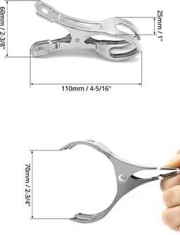Allecta - 10-pack roestvrijstalen handdoekclips - Windbestendige grote veerclips - Strandlaken - Badhanddoek - Lakens - Dikke kleding - 11 cm — thumbnail 5