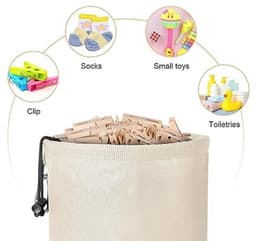 Grote Pennenbak met Lanyard en Karabijnhaak - Beige — thumbnail 3