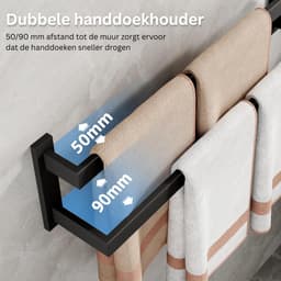 DailySupplies® Handdoekrek Radiator - Badkamer - Droogrek - Zwart — thumbnail 4