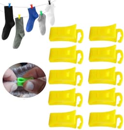 10 stuks - 10 stuks - Antislip waslijnknijpers - Waslijnknijpers - Sokkenklemmen - Sokkenklemmen voor wasmachine en droger - okkenhouders en sokkenclips - Sokkenklemmen voor wasgoed — thumbnail 1