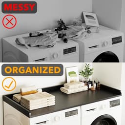 Extra Groot Aanrechtblad voor Wasmachine en Droger - Wastafel Top Organizer met Zijrand - 137x70 cm — thumbnail 3