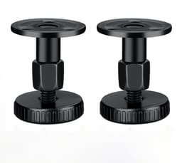 2-stuks Hoofdeinde Stabilisatoren - Hoofdbordstopper - Anti-schudhulpmiddel voor naast het bed - Verstelbaar bedframe - Inclusief lijm, schuimrubberen kussentjes en schroeven - 47-64 mm - Geschikt voor bedden, kasten en banken - Zwart — thumbnail 1