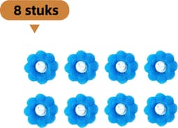 8-pack - Wasmachine pluizenverwijderaar - Geschikt voor het verwijderen van kattenhaar - Herbruikbaar - Drum Roll Magic Wasballen - Blauw — thumbnail 1
