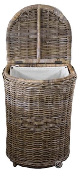 MigoStyling - Wasmand - Halfrond - Grey - Met deksel - Riet - Rotan - Grijs — thumbnail 2