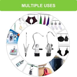16 Stuks - RVS Wasknijpers - Handdoekclips - Handdoekklem - Handdoeklusjes met Clip - Winddichte Wasknijpers - Houders - Metalen Handdoekclips - Ophangklemmen - Zwart — thumbnail 5