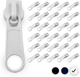 Set van 20 Witte Vervangende Ritslopers Maat 5 (40mm) voor Jassen, Tassen en Kleding — thumbnail 1
