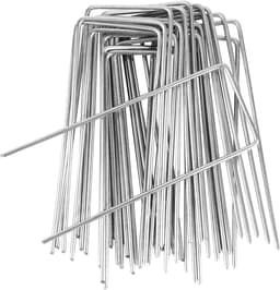 Allecta - Grondankers voor onkruidvlies en tegels - Verzinkt staal - Set van U-vormige tuinharingen - 150 mm lang — thumbnail 1