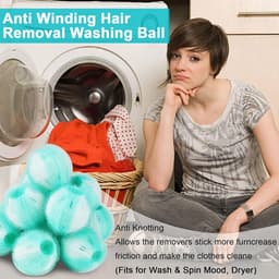 Dierenhaarverwijderset voor wasmachine - 8 stuks pluisballen en wasbal - Effectief verwijderen van hondenharen - Herbruikbaar en duurzaam — thumbnail 2