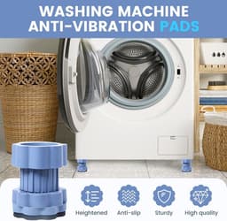 4 stuks-Wasmachine voetverhoger - schokabsorberende pad - vochtbestendige voetjes - verstelbare voetjes - antislip - schokbestendig - wasmachineaccessoire - geschikt voor apparaten met een diameter van 4,7 cm - blauw - 6,8*8-11 cm — thumbnail 5