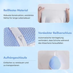 Schoenwaszak voor de wasmachine, 3D-Net schoenwaszak, complete reiniging, herbruikbare waszak voor schoenen met verborgen ritssluiting, schoenzak voor de wasmachine, Max EU46 — thumbnail 2