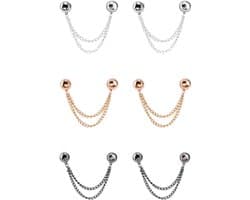 Broekklem - broekclip - broek clip - broek klem - Kleding Clip - 6 stuks - broekspijp clip - broekspijp verkorter - Bevestigingsclip voor broekspijp - Magnetisch - wasknijpers - Antislip Vaste Gesp - Roségoud + zilver + pistoolzwart — afbeelding 1