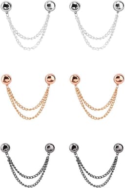 Broekklem - broekclip - broek clip - broek klem - Kleding Clip - 6 stuks - broekspijp clip - broekspijp verkorter - Bevestigingsclip voor broekspijp - Magnetisch - wasknijpers - Antislip Vaste Gesp - Roségoud + zilver + pistoolzwart — thumbnail 1