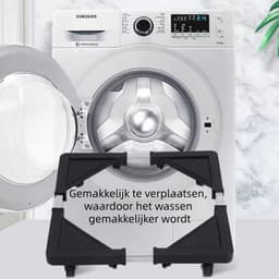 1 stuk - Wasmachine onderstel - Verplaatsbare trommel wasmachine onderstel - In hoogte verstelbare beugel voetkussen opbergrek - Telescopische maat 40-60 cm - Zwart — thumbnail 3