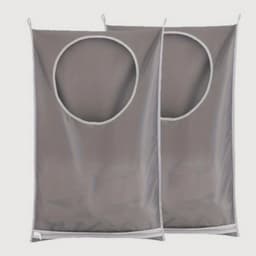 Hangende wasmanden - 3-pack - 120L - Oxfordstof - Grijs - Opvouwbare hangende waszakken - met kleefhaken — thumbnail 1