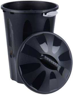 Storage Solutions wasmand met deksel - 40 liter - zwart - kunststof — thumbnail 2