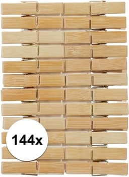 Cepewa Houten wasknijpers - 144x stuks - 7 cm - Huishoudelijke producten - knijpers - was ophangen — thumbnail 3