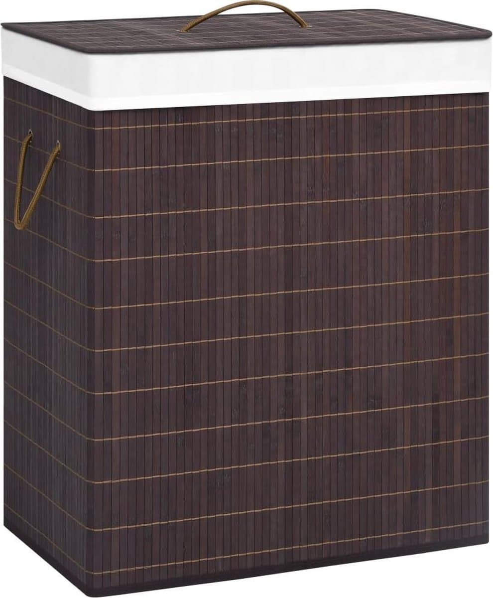 vidaXL - Wasmand - met - 2 - vakken - 100 - L - bamboe - bruin — afbeelding 1