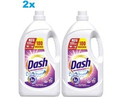2x Dash Color Fresh Vloeibaar Wasmiddel - Gekleurde Was - 2x 4,5 L - 2x 100 Wasbeurten - Vloeibare, krachtige reiniging - Beschermt tegen vergrijzing - Voorkomt kleuroverdracht - 2 stuks