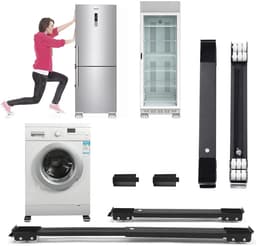 Verstelbaar Wasbakonderstel met Wielen Zwart - Geschikt voor Wasmachine en Droger Tot 300 kg — thumbnail 5