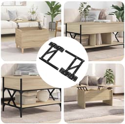 vidaXL - Bedliftmechanisme - 2 - pcs - Zwart - 340 - x - 95 - x - 40 - mm - IJzer — thumbnail 2
