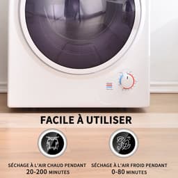 OKWISH Wasdroger Wandmontage – 2,5 Kg – Timer Tot 200 Min – Staal – Wit – Stil En Ruimtebesparend Drogen — thumbnail 2