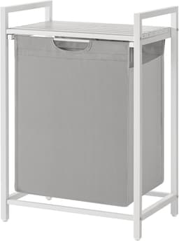 VASAGLE BLH101W03 - Wasmand met Opbergvak - Wassen Zak - Stevig Oxford Weefsel en Metalen Frame — thumbnail 5