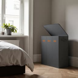 SONGMICS - Wasmand - Wasmand met 3 Vakken - Met Deksel - Uitneembare en Wasbare Binnenzak — thumbnail 3