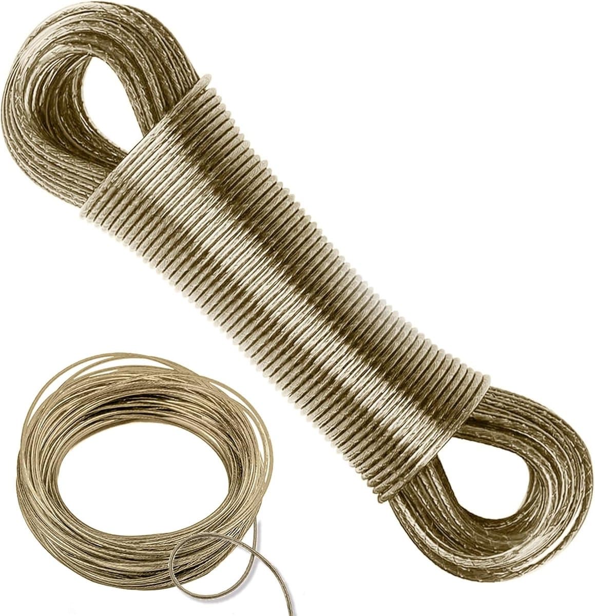 20 meter waslijn met stalen kern 3 mm - roestvrij en waterdicht tot 120 kg - voor buiten, tuin en kamperen — afbeelding 1