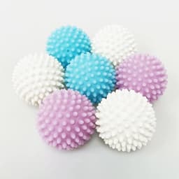 SnelShoppen - Plastic Droogballen, Set van 6 Wasballen voor Zachte Kleding in Wasmachine en Droger, Wit/Blauw/Roze, 4 cm, Ideaal voor Drogen en Wassen — thumbnail 2