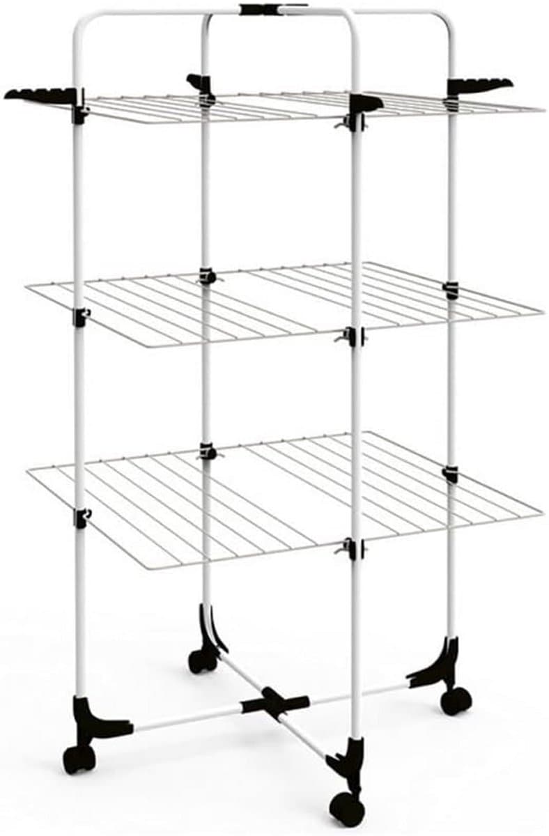 Waskrek Toren - Kledingdroger - Ruimtebesparend Droogrek - Groot Droogoppervlak 30m - 3 x 71 x 134 cm - Zwart — afbeelding 1