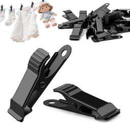 30 mini metalen clips - clips - veerklemmen - krokodilklemmen - geschikt voor kleding, foto's, gordijnen, badkamer - zwart — thumbnail 1