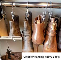 20 washaken - wasknijpers - clips - broekklem - hangerclips - schoenclips - Met haken - draagbare roestvrijstalen kledinghanger voor thuis en op reis - zwart — thumbnail 4