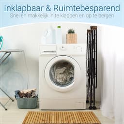 DRYVORA – Inklapbaar Droogrek & Wasrek Zwart – 25m Droogruimte – 168 x 47 x 100 cm – Stevig Modern Rek met 3 Lagen, Wielen met Remmen, Schoenendrogers & Kleerhangerrails – Voor Binnen & Buiten — thumbnail 4