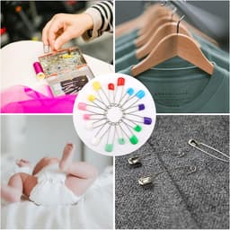 Luier Pins - Veiligheidsspelden Klemmen - Baby Verzorging - Roestvrij Staal - 50 Stuks - Veelkleurig — thumbnail 5