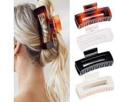 Grote Haarklemmen - Klauwclips Haarspeld - Haar Styling - Antislip Grijpers - 4 Stuks - Verschillende Kleuren