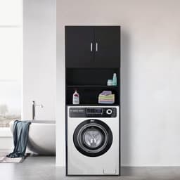 SNJY® Wasmachine Kast - Wasmachine Verhoger - Wasmachine Ombouw - 30D x 60,3B x 190H cm - Zwart — thumbnail 2