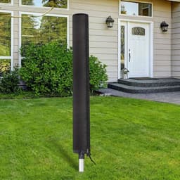 Droogmolen Hoes Universeel - Beschermhoes - Oxford-stof - Stofdicht, Regenbestendig en Zonwerend - Geschikt voor Tuin, Binnenplaats, Buiten en op de Camping - 165x16x16 cm - Zwart — thumbnail 4
