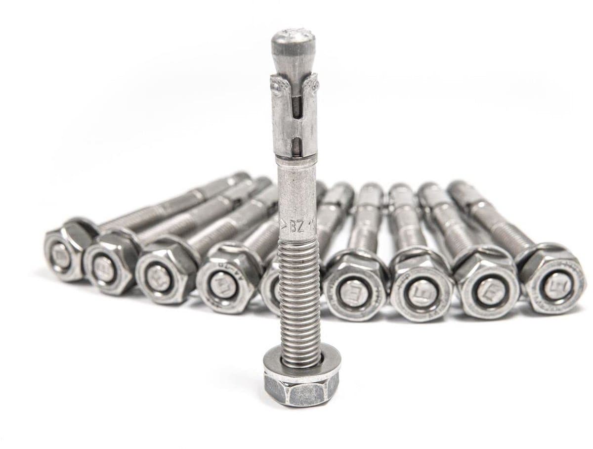 Heavy Duty Pluggen RVS A4 M12 - 10 Stuks Boutankers voor Beton — afbeelding 1