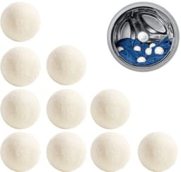 10 Stuks Wollen Droogballen - 4 Cm - Met Opbergzak - Wasdrogerballen - Wasbollen - Duurzaam - Wasdroger Ballen - Absorberen Vocht - Geschikt Voor Dons, Verkort De Droogtijd - Geschikt Voor De Wasdroger - Wit — thumbnail 1