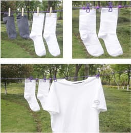 Reiskledinglijn - Draagbaar Touw - Kleding Drogen - Met Wasknijpers - Verstelbaar — thumbnail 5