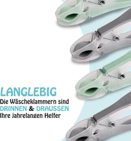 Wasknijperset Kunststof - Huishoudklemmen Stabiliteit - Kleding Ophangen - Sterke Klemkracht - 80 Stuks - Antracietgroen — thumbnail 5