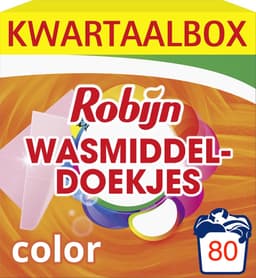 Robijn - Wasmiddeldoekjes Color - 5 x 16 stuks - Voordeelverpakking — thumbnail 1