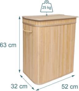 Wasmand - 52x63x32 cm - naturel — thumbnail 4