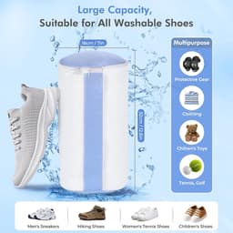 Famanu – 2 zakken voor schoenen - wasgoed - schoenentas met verborgen ritssluiting - 360°-reiniging - herbruikbaar en vormvast - voor waszakken - wit — thumbnail 2