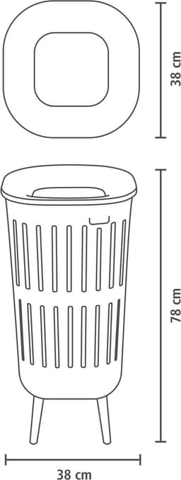 Brabantia Collect-It Hi Wasmand - met Deksel - 55 l - Black — thumbnail 3