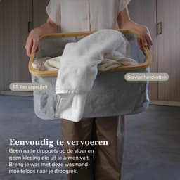 Jubbly® - Wasmand opvouwbaar - Wasbox - Heupwasmand - 45 Liter - Stof - Beige — thumbnail 4