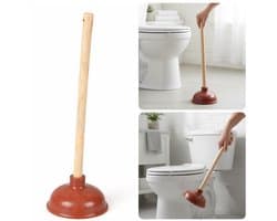 Cheqo® Ontstopper - WC Ontstopper - Toilet Ontstopper - Gootsteen Ontstopper - Afvoer Ontstopper - Plopper - Ontstopper met Steel - Rubberen Ontstopper